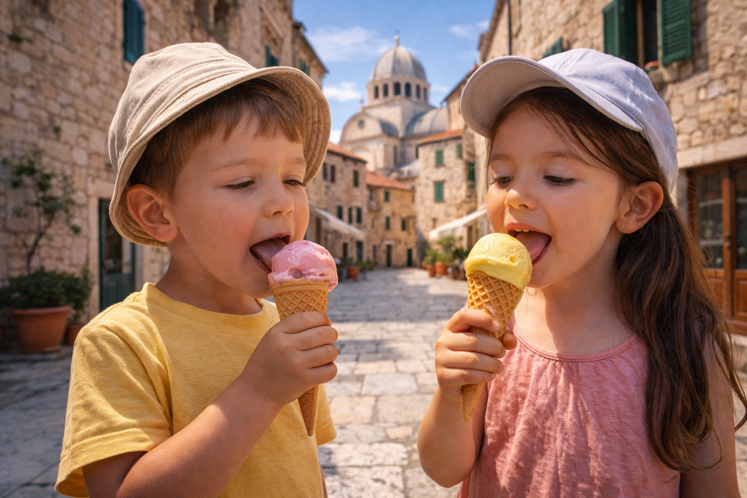 Šibenik old town summer street